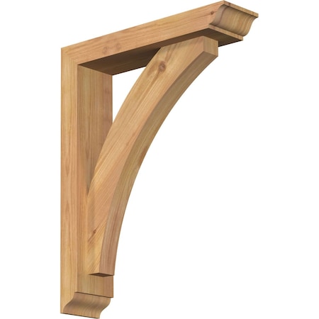 Ekena Millwork Thorton Traditional Smooth Bracket w/ Offset Brace, Western Red Cedar, 3 1/2"W x 14"D x 18"H BKT0402X14X18THR01SWR